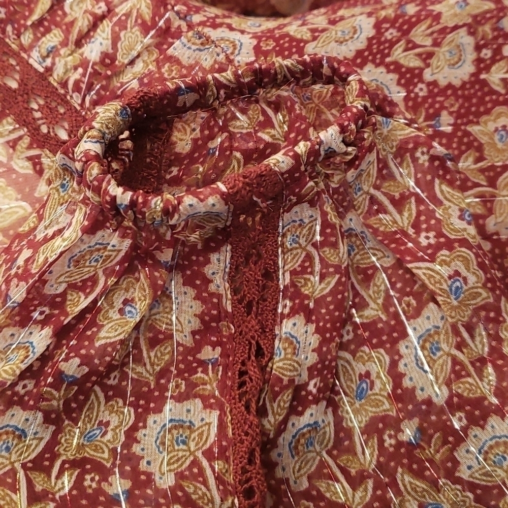 American Eagle Sheer Floral Ruffle Top NWT - Picture 7 of 16